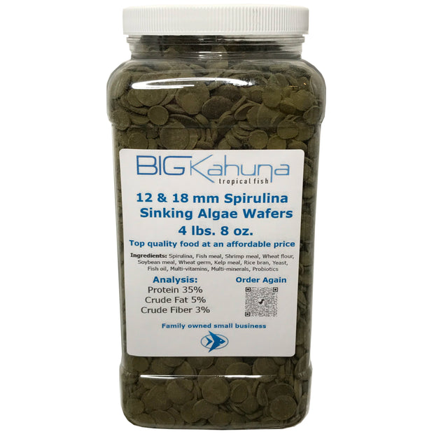 Mixed Size Algae Wafers Fish Food - 12mm and 18mm