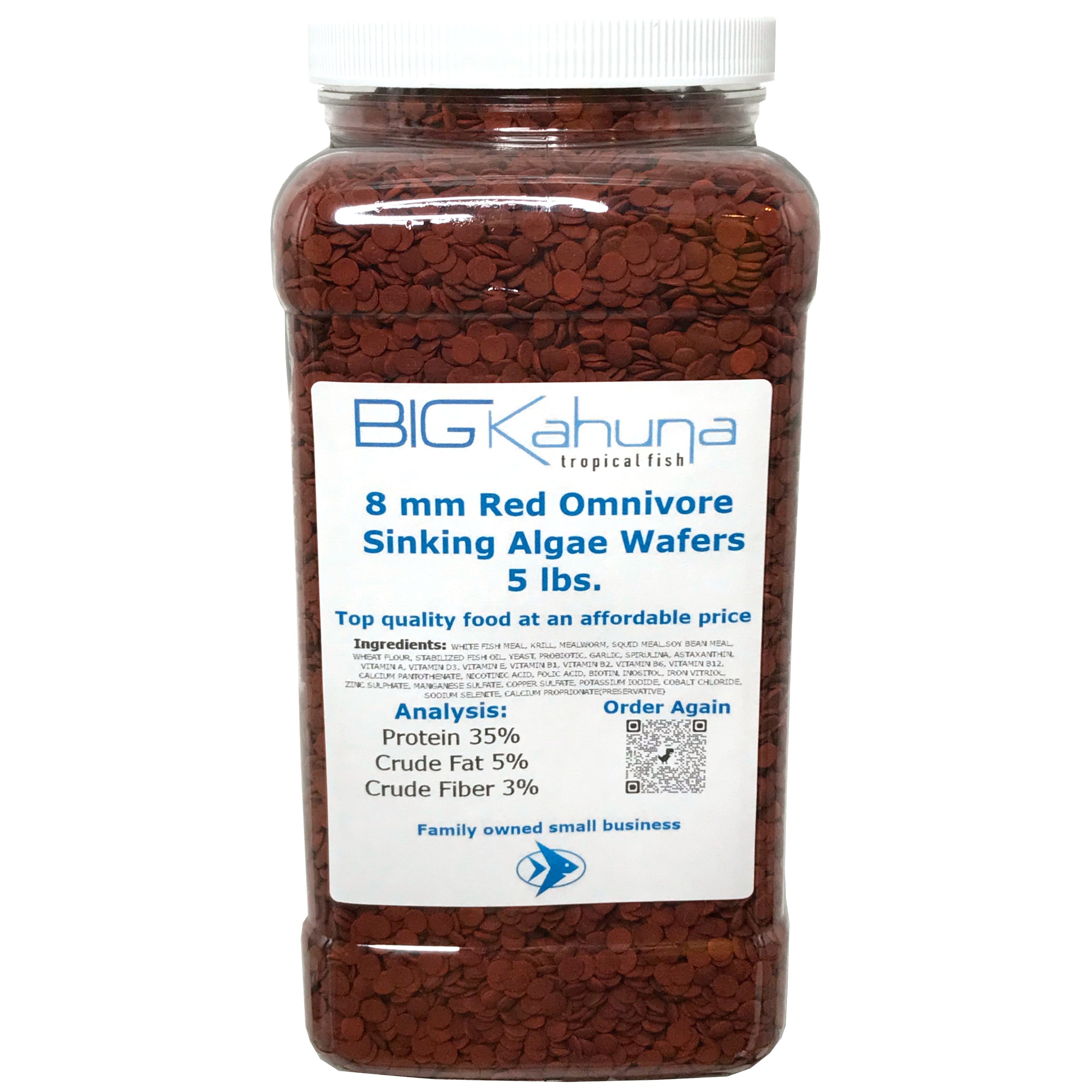 Big Kahuna Bulk Sinking Red Wafer 8mm