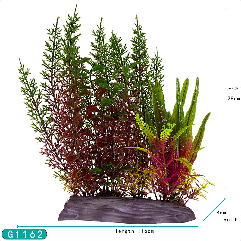 JIHAQUA 21-Inch Tall Aquarium Plastic Plants - 2-Pack Extra Large Artificial Fish Tank Decorations