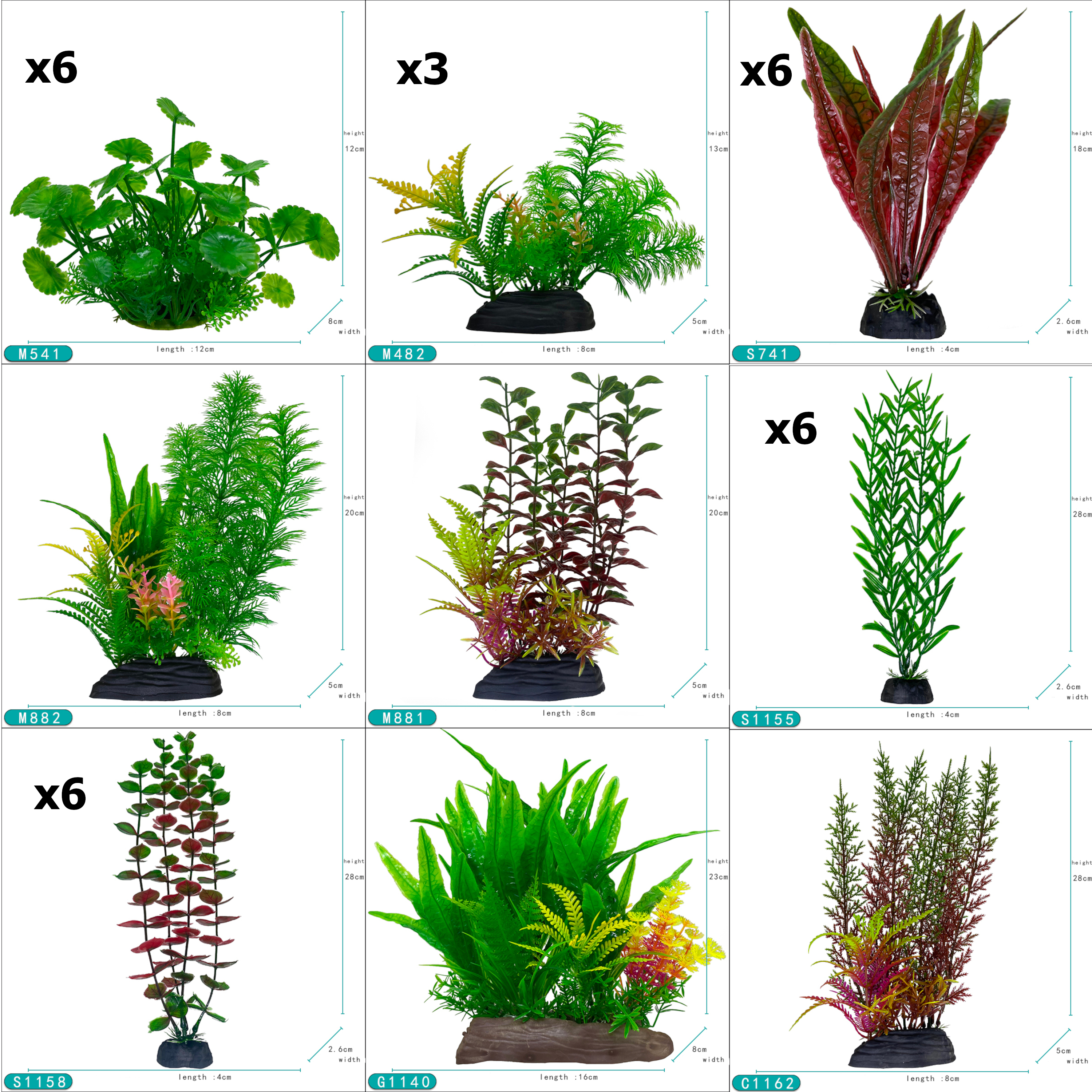 Big Kahuna - Natural Plastic Plant Variety Pack (33 pieces)
