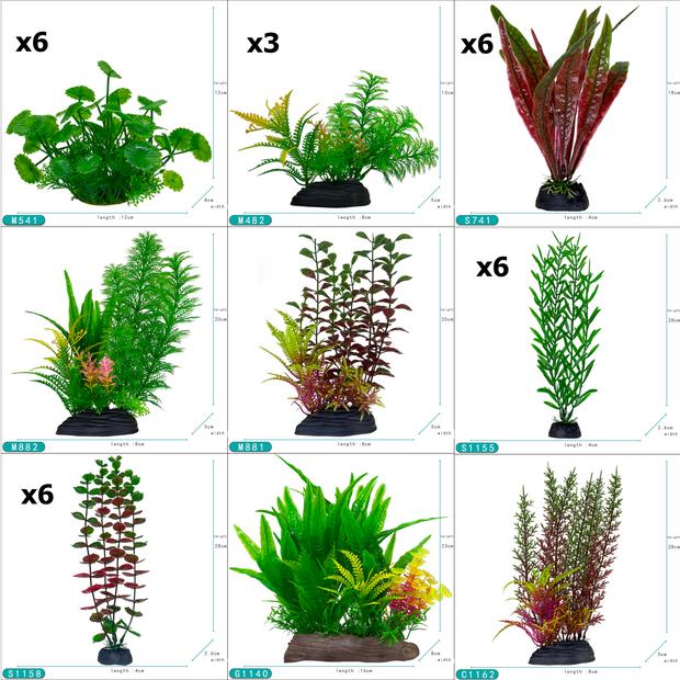 Big Kahuna - Natural Plastic Plant Variety Pack (33 pieces)