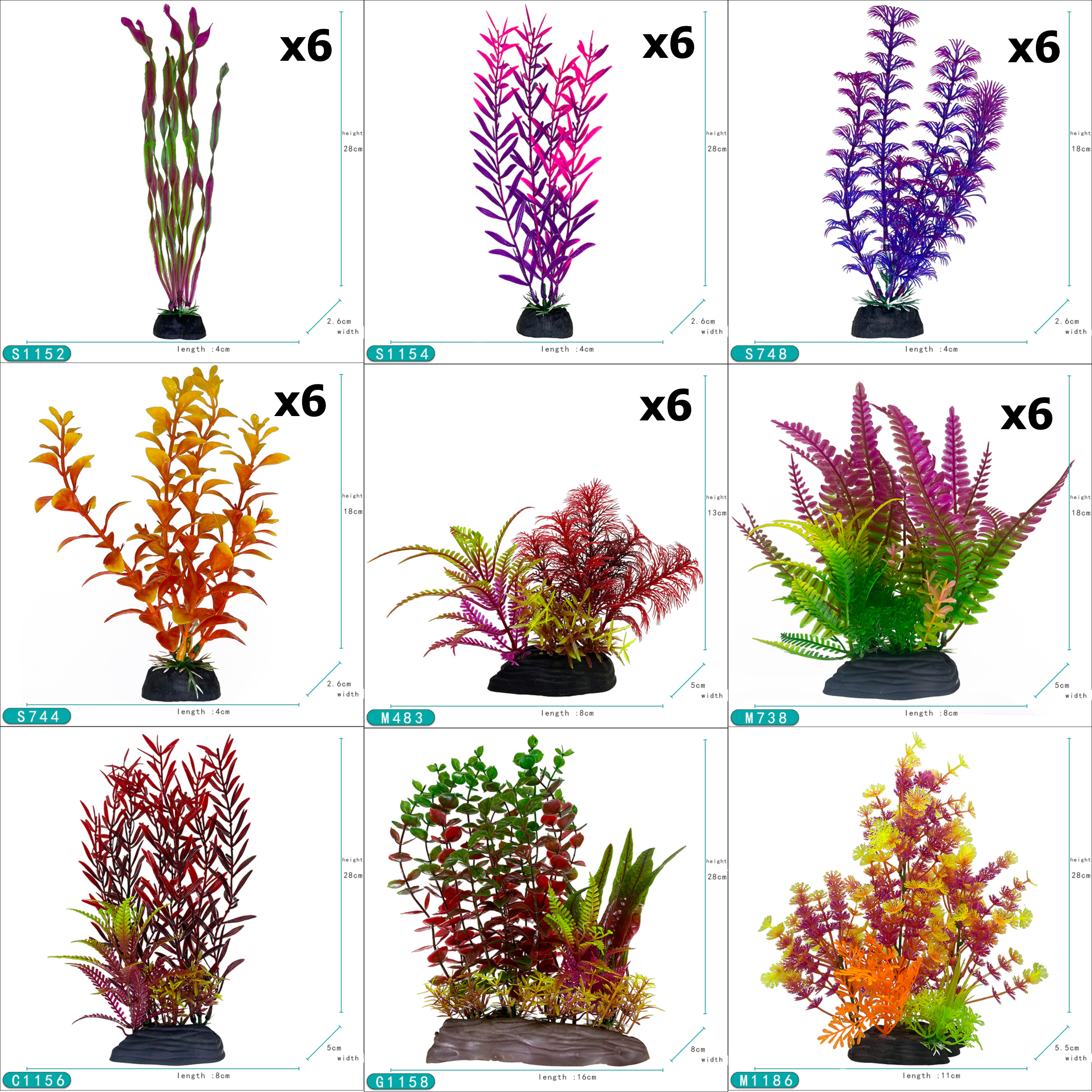 Big Kahuna - Colorful Plastic Plant Variety Pack (39 pieces)