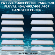 Twelve Foam Filter Pads For Fluval 404/405/406/407 Canister Filter - Big Kahuna Tropical Fish