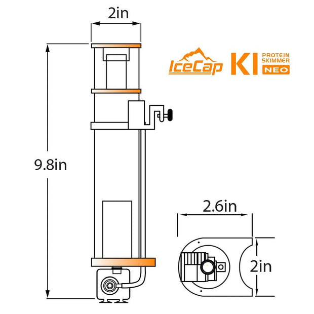 IceCap KI NEO Protein Skimmer - Big Kahuna Tropical Fish